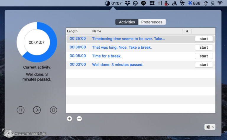Activity Timer 2.1.2 - 新しもの好きのダウンロード