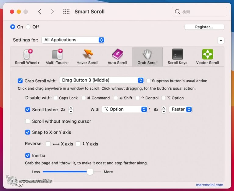 Smart Scroll 4.6.5 - スクロール操作をより快適にするための便利機能を備えた古参ユーティリティ - 新しもの好きのダウンロード