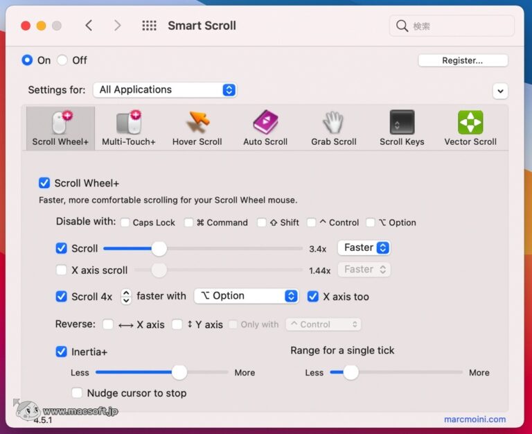 Smart Scroll 4.6.5 - スクロール操作をより快適にするための便利機能を備えた古参ユーティリティ - 新しもの好きのダウンロード