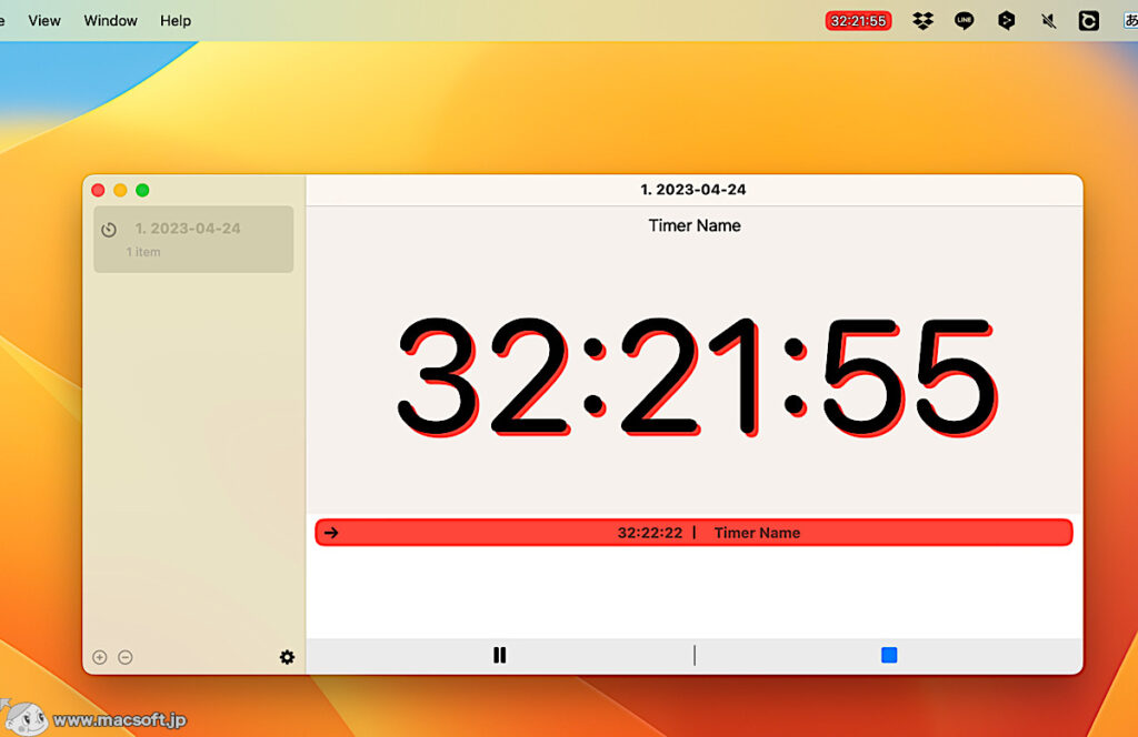 Loop Timer 2.0 残り時間をメニューバーからひと目で確認できるタイマー 新しもの好きのダウンロード