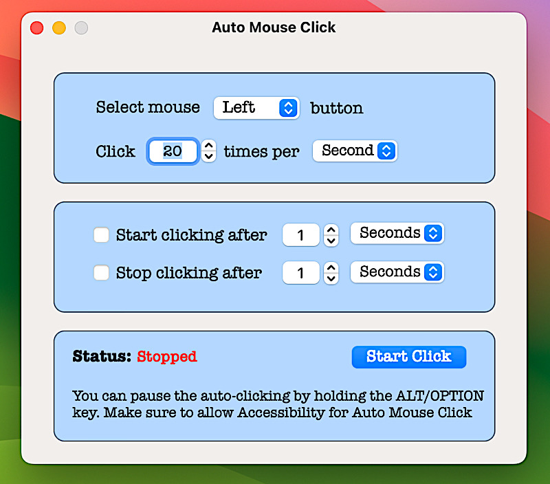 Auto Mouse Clicker & Hold 1.5 マウスを自動でクリックさせるアプリ 新しもの好きのダウンロード